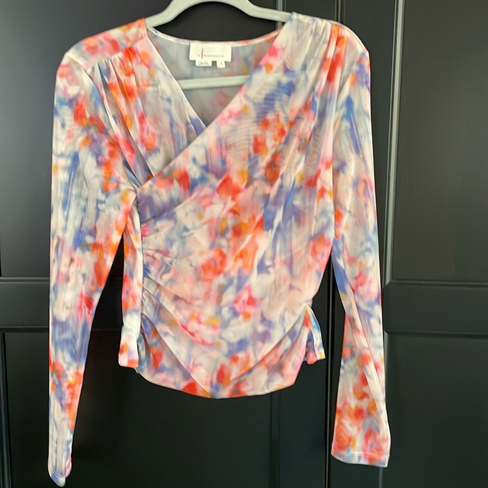 Anthropologie sheer top with built in tube top size small